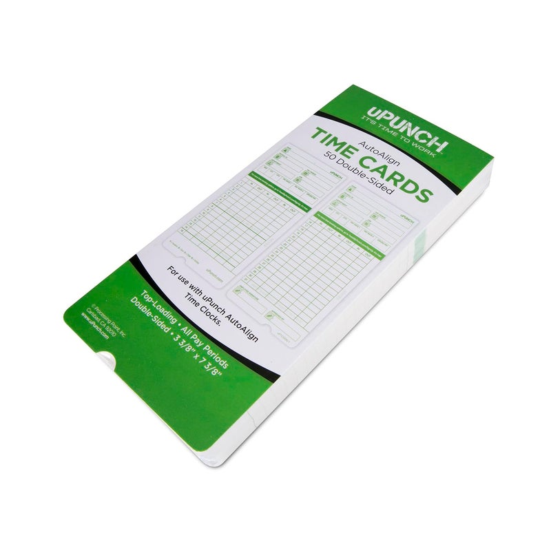 uPunch Time Clock Cards Hn3000, Two Sides, 7.37 X 3.37, 50/Pack - Image 1